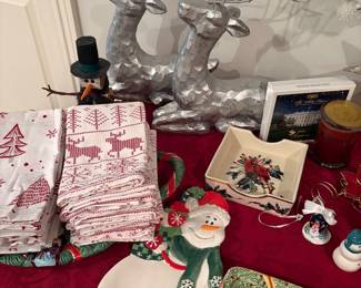 Holiday napkins and decor