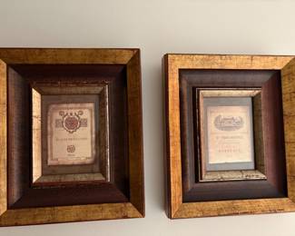 Framed vineyard labels
