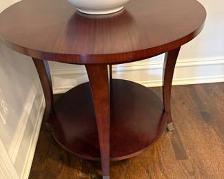 Side table with lower tier - matched set of 2 available, Ivory bowl by Tiffany shown on top