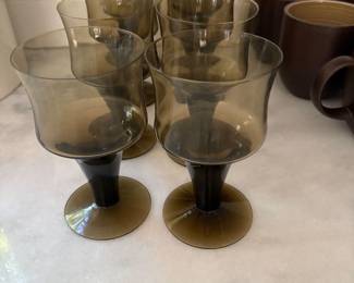 Another view of the MCM brown stemware