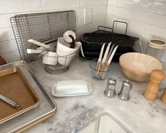 Cooking essentials and salt and pepper griders