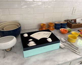 Asian sushi set, Parisian candle holders, ramekins and more!