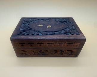 Vintage Hand-Carved Indian Trinket Box