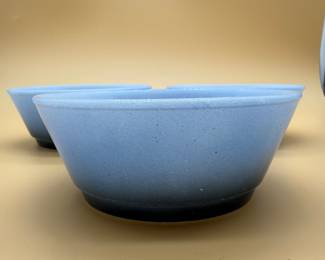 3 Blue Fire King Bowls