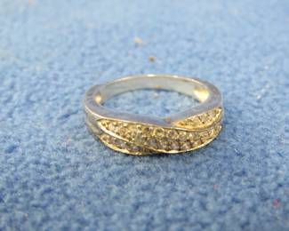 Lot 235. Ladies diamond ring size 6 3/4. Tested.