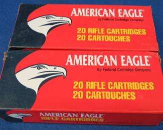 Lot 58. Two boxes of 20 each (40 total) American Eagle .223 rounds
