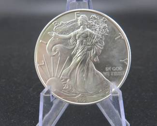 Lot 13. 2021 American Silver Eagle. One troy ounce of .999 fine silver.