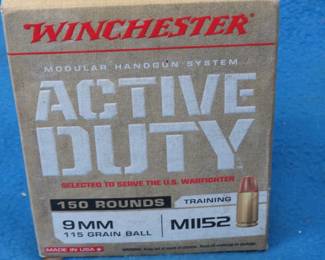 Lot 116. 150 Winchester 9 mm Active Duty training rounds