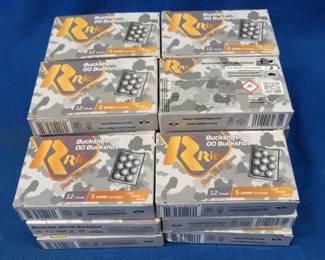 Lot 64. 22 boxes of 5 each (110 total) Rio OO 9p Buckshot rounds