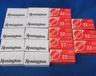Lot 67. Ten boxes of 50 Remington and eight boxes of 50 Mohawk (900 total) .22 LR rounds