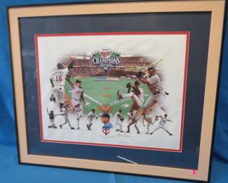 Lot 261. 35.75" x 29.5" A Season to Remember by Karl Jaeger of the 2002 AL Champions The Minnesota Twins