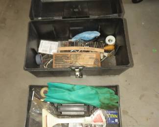 Lot 325. Toolbox with contents including a tap and die set