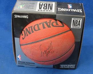Lot 101. NIP Spalding basketball with two unknown autographs