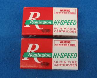 Lot 349. 100 Remington Hi-Speed 22 shorts. Both boxes are in excellent condition.