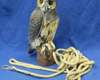 Lot 173. One-eyed owl and a lead rope