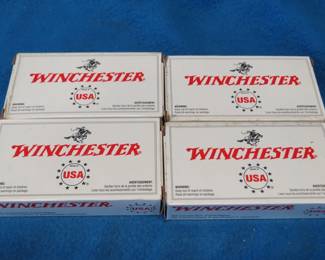 Lot 113. Four boxes of 50 each (200 total) Winchester 9 mm rounds
