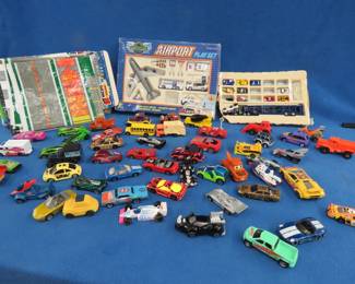 Lot 204. Toy cars including Matchbox, Tonka, Hot Wheels and more. Airport Play Set. Micro cars