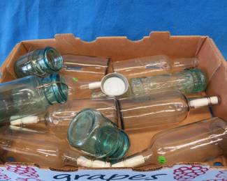 Lot 130. Blue ball canning jars and more