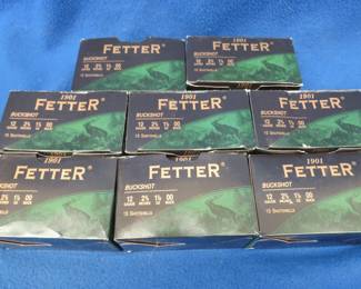 Lot 60. Eight boxes of 15 each (120 total) Fetter 12 gauge OO buckshot rounds
