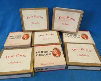 Lot 133. Eight old cigar boxes in VGC