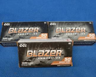 Lot 290. 150 Blazer 9mm rounds