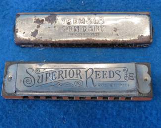 Lot 160. P. Pohl "Just Right" tremolo concert harmonica in fair condition.