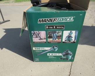 Lot 284. NIP Master Force 2 in 1 Wet/Dri vac and removable leaf blower