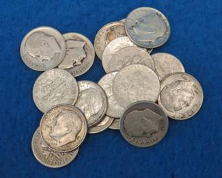 Lot 310. Twenty silver Roosevelt dimes
