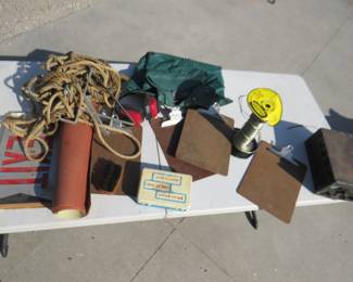 Lot 281. Box lot including speaker wire, rope and more