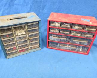 Lot 122. Two shop organizers with full drawers