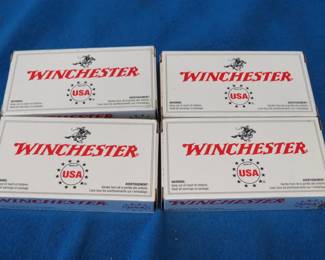 Lot 114. Four boxes of 50 each (200 total) Winchester 9 mm rounds