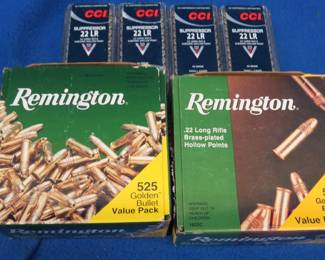 Lot 70. One box of 525 and one box of about 200 Federal and four boxes of 50 each CCI (about 925 total) .22 LR rounds