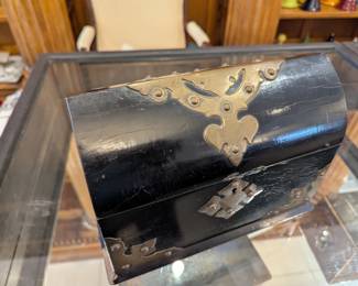 Antique wood and brass box
