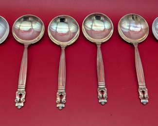 Georg Jensen Acorn Pattern Sterling Silver spoons