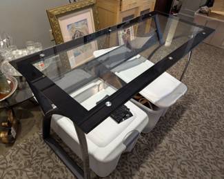 Modern glass desk. Priced to move