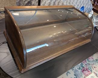 Antique Medium sized vintage curved glass display case