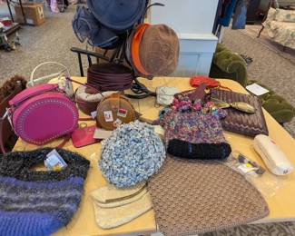 Vintage women's hats and purses