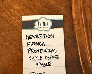 Henredon French Provincial Style Coffee Table