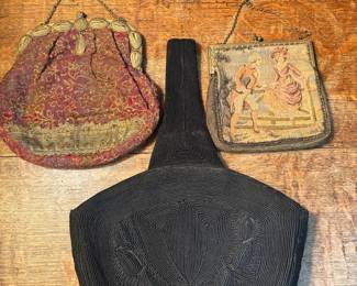 Vintage Black Corde And Other Vintage Purses