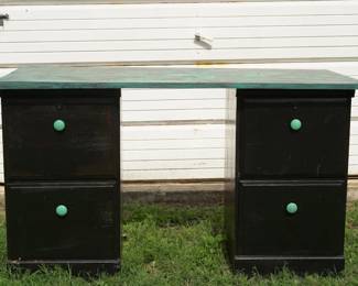 Upcycled Pedestal Desk measures 49" x 20.5" x 28 7/8"