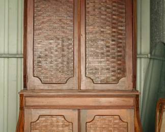 Carved Oak Wood French 19th Century Hutch/ Buffet Cabinet