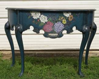 French Provincial Console Table measures 49 3/4" x 23 x 35 1/2"