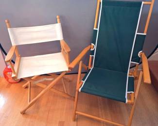 169 2FoldingChairsDirectorsChairBeachLounger