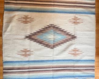 227 HandwovenSouthwestStyleFlatWeaveWoolRug