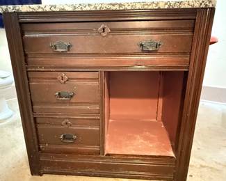231 AntiqueDrySinkWithGraniteTop