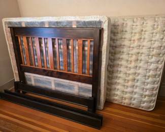 193 MissionStyleWoodQueenBedFrameBoxSpringMattress