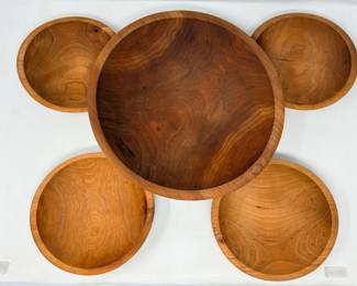32 5PieceTheBowlMillGranvilleVermontCherryWoodBowlSet