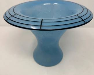 39 ArtDecoWestmorelandGlassCoCelesteBluePedestalBowl