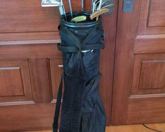 182 VintageTaylorMadeGolfSetLeonardo3WayDividerBlackGolfBag