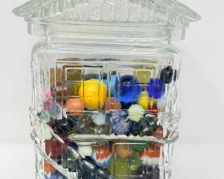 113 GlassHouseJarFilledWithMarbles
